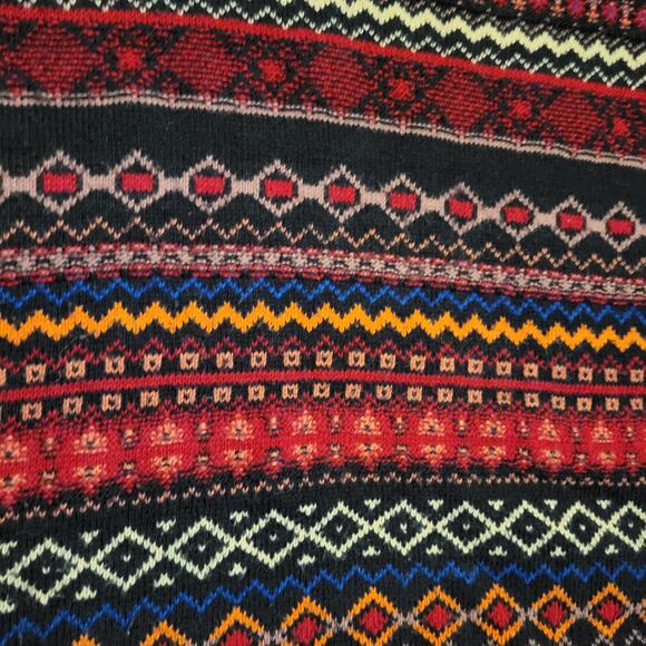 Loft, M | Woven Mosaic Multicolored Boho Warm Sweater - Picture 3 of 5